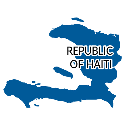 ハイチ共和国無料フリーイラスト｜英語(青)